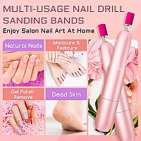 Nails Sanding Bands 180Grit Sanding Band For Nail Drill 200Pcs Pink Sanding Band 180 Fine Grit With 332 Sanding Bit For Nat