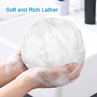 Amazerbath Loofah Sponge 75Gpiece Exfoliating Bath Sponge Body Scrubber Loofa Set Of 4 Snow White Large