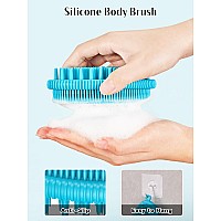 Heeta Silicone Body Scrubber Gentle Exfoliating Body Scrubber 2 In 1 Silicone Loofah Brush For Shower Silicone Body Brush Eas