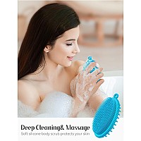 Heeta Silicone Body Scrubber Gentle Exfoliating Body Scrubber 2 In 1 Silicone Loofah Brush For Shower Silicone Body Brush Eas