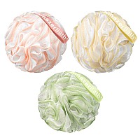 Amazerbath Loofah Sponge Shower Loofah 60Gpcs Body Scrubber Loofa Set Of 3 Cotton Candy Trio Bath Sponge For Men And Women