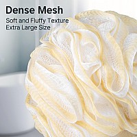 Amazerbath Loofah Sponge Shower Loofah 60Gpcs Body Scrubber Loofa Set Of 3 Cotton Candy Trio Bath Sponge For Men And Women