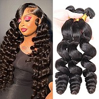 Loose Wave Human Hair Bundles 100 Unprocessed Brazilian Virgin Hair 12A Loose Wave 3 Bundles 20 20 20 Inch Hair Extensions Doub