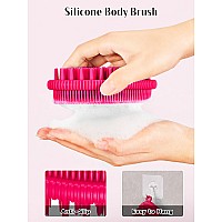 Heeta Silicone Body Scrubber Gentle Exfoliating Body Scrubber 2 In 1 Silicone Loofah Brush For Shower Silicone Body Brush Eas