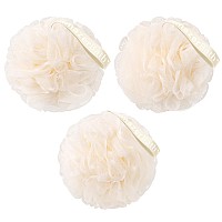 Amazerbath Loofah Sponge Shower Loofah 60Gpcs Body Scrubber Loofa Set Of 3 Cream Color Bath Sponge For Men And Women