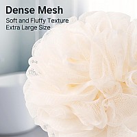 Amazerbath Loofah Sponge Shower Loofah 60Gpcs Body Scrubber Loofa Set Of 3 Cream Color Bath Sponge For Men And Women