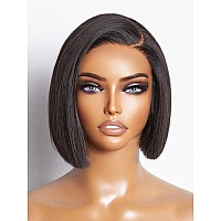 Luvme Hair 8 Blunt Cut Bob Wig Human Hair Pre Cut Glueless Hd Lace Closure Wig Pre Plucked Mature Boss Side Parted Straigh Hum