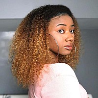 Mongolian Afro Kinky Curly Bundles Ombre Human Hair Bundles 14 16 18 Inches T1B30 Brown 4B 4C Afro Kinky Bulk Human Hair Virgin