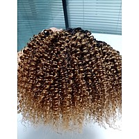 Mongolian Afro Kinky Curly Bundles Ombre Human Hair Bundles 14 16 18 Inches T1B30 Brown 4B 4C Afro Kinky Bulk Human Hair Virgin