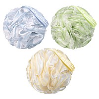 Amazerbath Loofah Sponge Shower Loofah 60Gpcs Body Scrubber Loofa Set Of 3 Tranquil Tints Trio Bath Sponge For Men And Wome