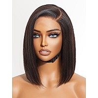 Luvme Hair 10 Blunt Cut Bob Wig Human Hair Pre Cut Glueless Hd Lace Closure Wig Pre Plucked Mature Boss Side Parted Straigh Hum