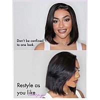 Luvme Hair 10 Blunt Cut Bob Wig Human Hair Pre Cut Glueless Hd Lace Closure Wig Pre Plucked Mature Boss Side Parted Straigh Hum