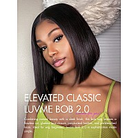 Luvme Ready To Go Bob Wig Natural Black Glueless 100 Unprocessed Virgin Human Hair Medium Size 22225 Inches