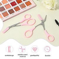 Eyebrow Scissors With Comb Professional Precision Eyebrow Trimmer Scissors Eyebrow Trimming Scissors With Comb And Nonslip Fin