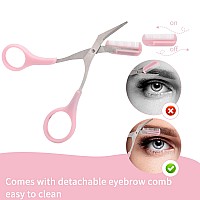 Eyebrow Scissors With Comb Professional Precision Eyebrow Trimmer Scissors Eyebrow Trimming Scissors With Comb And Nonslip Fin