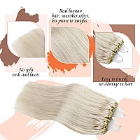 Sunny Hair Micro Hair Extensions Human Hair Platinum Blonde Micro Bead Hair Extensions Real Human Hair Platinum Blonde Invisible