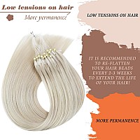 Sunny Hair Micro Hair Extensions Human Hair Platinum Blonde Micro Bead Hair Extensions Real Human Hair Platinum Blonde Invisible