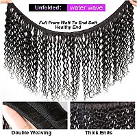 Water Wave Human Hair Bundles 100 Unprocessed Virgin Human Hair Curly 1 Bundle Double Weft Wet And Wavy Human Hair Bundles Weav