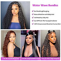 Water Wave Human Hair Bundles 100 Unprocessed Virgin Human Hair Curly 1 Bundle Double Weft Wet And Wavy Human Hair Bundles Weav