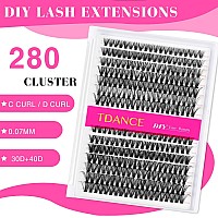 Tdance Diy Lash Extension Kit Cluster Lashes Kit With 1016Mm Mix Lash Clusters Lash Bond And Seal Lash Remover Lash Applicat