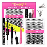 Tdance Diy Lash Extension Kit Cluster Lashes Kit With 1016Mm Mix Lash Clusters Lash Bond And Seal Lash Remover Lash Applicat