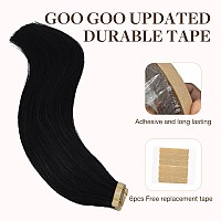 Goo Goo Tape In Hair Extensions Human Hair 38613 Balayage Walnut Brown To Ash Brown And Bleach Blonde 12Inch 80G 40Pcs Thic