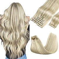 Goo Goo Clip In Hair Extensions Real Human Hair Remy Human Hair Extensions Clip Ins For Women Natural Human Hair 22Inch 150G