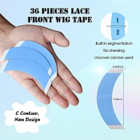 Coloryoung 36 Pieces Wig Tape For Lace Wigs Clear Waterproof Double Sided Wig Tape Strips For Toupee Lace Front Wig C Contour