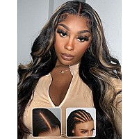 Nadula Bye Bye Knots Glueless Wig Blonde Highlight Body Wave Wig Human Hair Pre Plucked Chocolate Brown Pre Cut Lace 7X5 Hd Wear