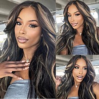 Nadula Bye Bye Knots Glueless Wig Blonde Highlight Body Wave Wig Human Hair Pre Plucked Chocolate Brown Pre Cut Lace 7X5 Hd Wear