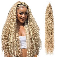 Curly Crochet Hair 30 Inch Curly Braiding Hair 1 Pack Ocean Wave Crochet Hair For Black Women Blonde Wavy Deep Wave Add To Bohem