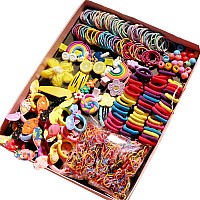 Yanrong Hair Accessories Set 1189Pcs Includes Nylon Hair Ties Disposable Rubber Bands Hair Bands And Hair Clips In Candy C