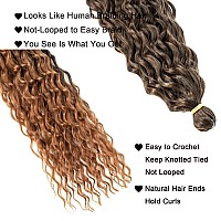 Curly Crochet Hair 30 Inch Curly Braiding Hair 3 Pack Ocean Wave Crochet Hair For Black Women Ombre Brown Wavy Deep Wave Add To