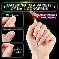 Inenk 240Pcs Upgrade Square French Tips Matte Half Cover Short Coffin Presson Nails For Soak Off Nail Extension 15 Sizes Sof