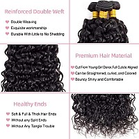 Water Wave Bundles And Closure 10A Brazilian Water Wave 4 Bundles Human Hair With Closure 100 Unprocessed Virgin Human Hair Bun