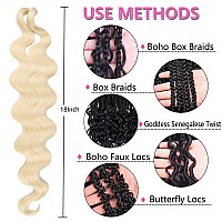 Cookoo 3 Packs Body Wave Braiding Hair 18 Inch Prefeathered French Curl Wavy Braiding Hair Premium Bouncy Wavy Texture Braiding