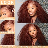 Nadula Reddish Brown Bye Bye Knots Glueless Wear And Go Kinky Curly Wigs Pre Cut Lace 7X5 Hd Lace Front Human Hair Pre Plucked P