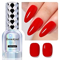 Beautpal Red Gel Nail Polish 15Ml Soak Off Uv Led Gel Polish Nail Art Manicure Salon Diy At Home Color 113 Carmine Red