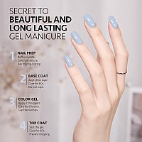 Gaoy Pastel Blue Gel Nail Polish 16Ml Soak Off Gel Polish Uv Light Cure For Nail Art Diy Manicure At Home 1996 Morning Mist