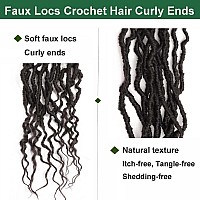 30 Inch Faux Locs Crochet Hair Curly Ends 8 Packs Soft Locs Crochet Hair Braids Boho Crochet Goddess Locs Hair For Women 30Inch