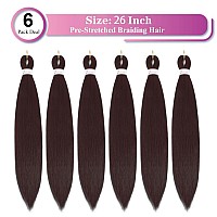 Braiding Hair Pre Stretched Dark Brown Easy Pre Stretched Braids Professional Synthetic Braiding Hair 6 Pcslot 26 Inches Hot Wa