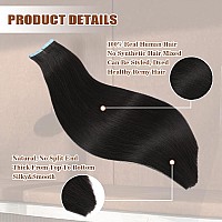 Icyfim Tape In Hair Extensions Human Hair 100 Remy Hair Straight Seamless Invisible Skin Weft Extensions Easy To Apply And Styl