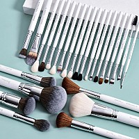 Professional Makeup Artist Brushes Set 26Pcs Real Natural Goat Hair Labeled White Makeup Brush Set With Foundation Powder Blush