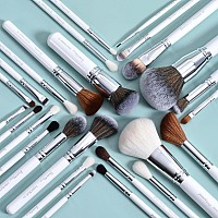 Professional Makeup Artist Brushes Set 26Pcs Real Natural Goat Hair Labeled White Makeup Brush Set With Foundation Powder Blush