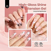 Beetles Poly Extension Gel Nail Kit 3 Colors Nude Clear White Poly Nail Gel With Nail Tips Slip Solution Allinone Nail Builder