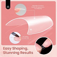 Beetles Poly Extension Gel Nail Kit 3 Colors Nude Clear White Poly Nail Gel With Nail Tips Slip Solution Allinone Nail Builder