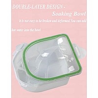 Nail Soaking Bowl Borogo 2Pcs Soak Off Gel Polish Dip Powder Remover Manicure Bowl For Acrylic Nails Nail Brush Cuticle Pushe