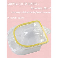 Nail Soaking Bowl Borogo 2Pcs Soak Off Gel Polish Dip Powder Remover Manicure Bowl For Acrylic Nails Nail Brush Cuticle Pushe