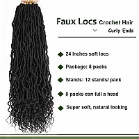 8 Packs Soft Locs With Curly Ends 24 Inch Goddess Faux Locs Crochet Braids Boho Crochet Bohemian Locs Hair For Women Crochet Dre