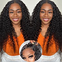 Wear And Go Glueless Wig Human Hair 6X4 Deep Wave Wig Pre Cut Hd Lace 180 Density Deep Curly Lace Front Wig Human Hair Pre Pluck